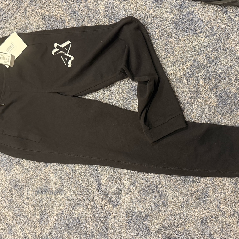 Armani Exchange Black Sweatpants with White Logo